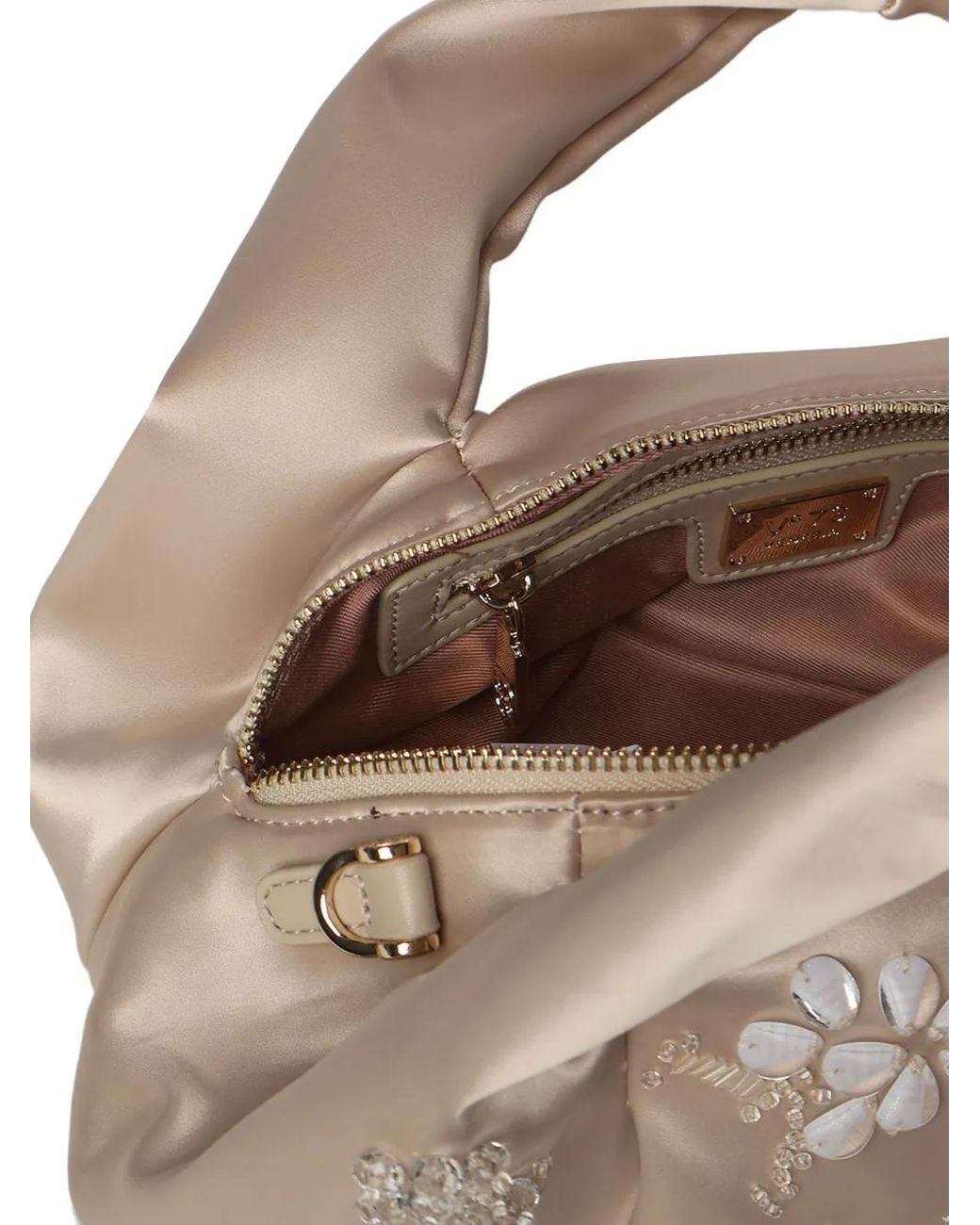 V73 Natural Mini Floral-Embellished Shoulder Bag