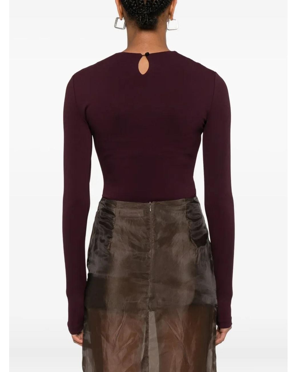Viktor & Rolf Purple Draped-Neckline Bodysuit