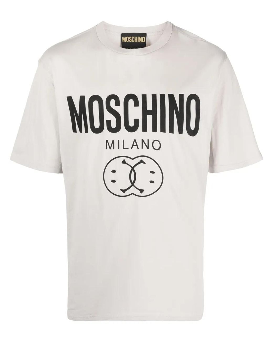 Moschino White Logo-Print Organic-Cotton T-Shirt for men