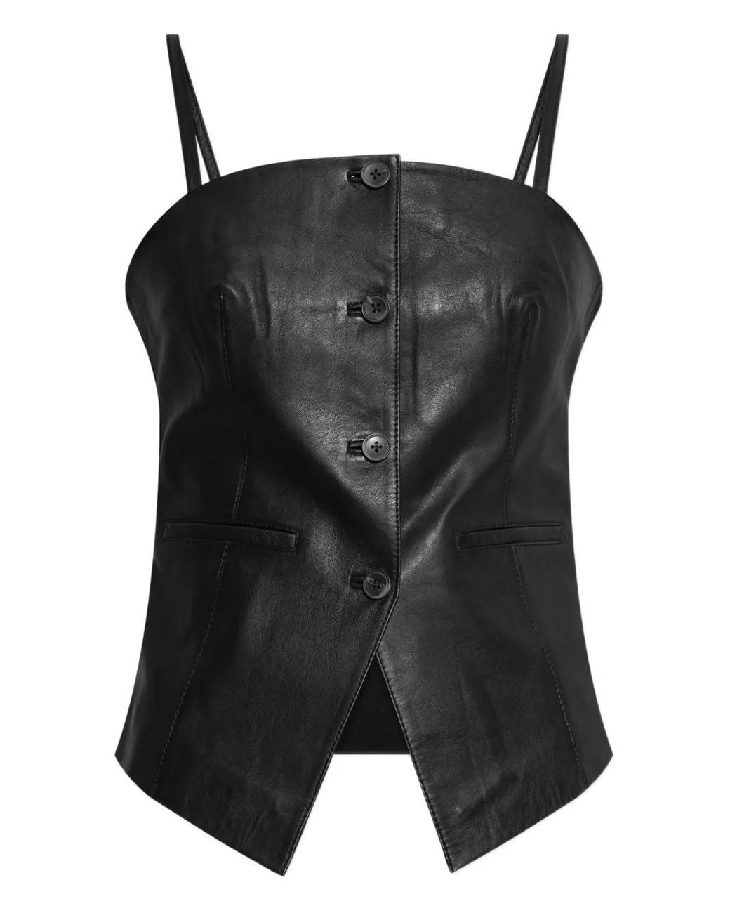Samsøe & Samsøe Black Salco Buttoned-Up Top