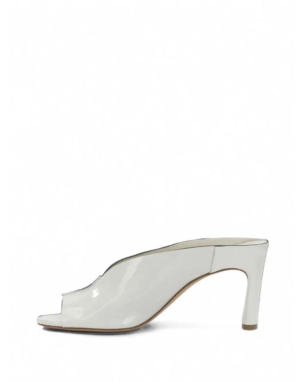 Roberto Del Carlo White Metis Leather Open-Toe Mules