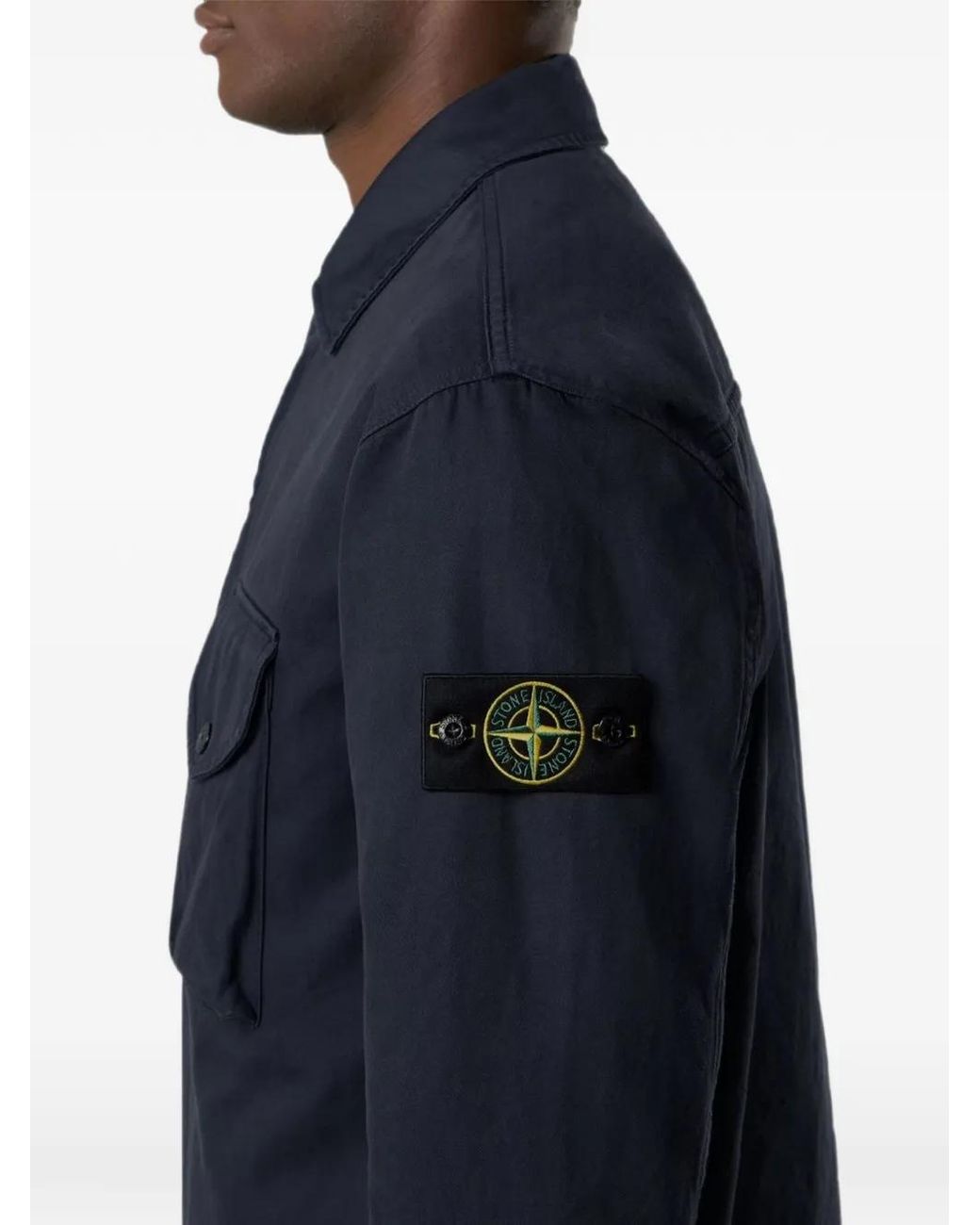 Stone Island Hemd Mit Kompass-Patch in Blue für Herren
