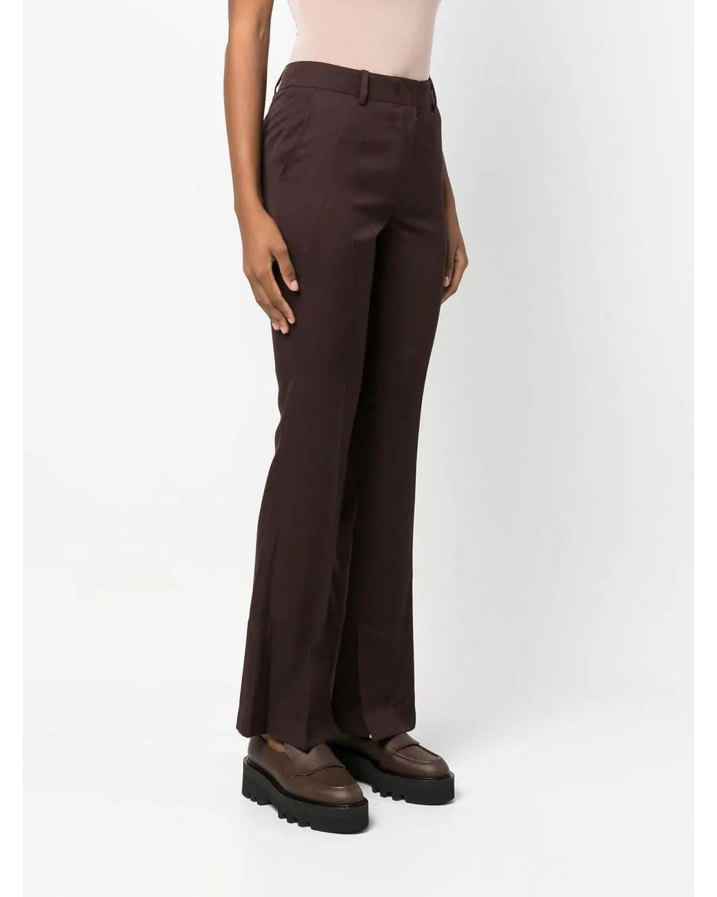 Low Classic Blue Flared Wool Trousers