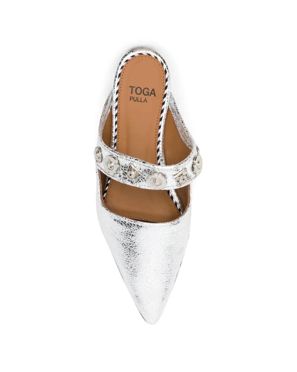 Toga White Mules Cloutées À Bout Pointu