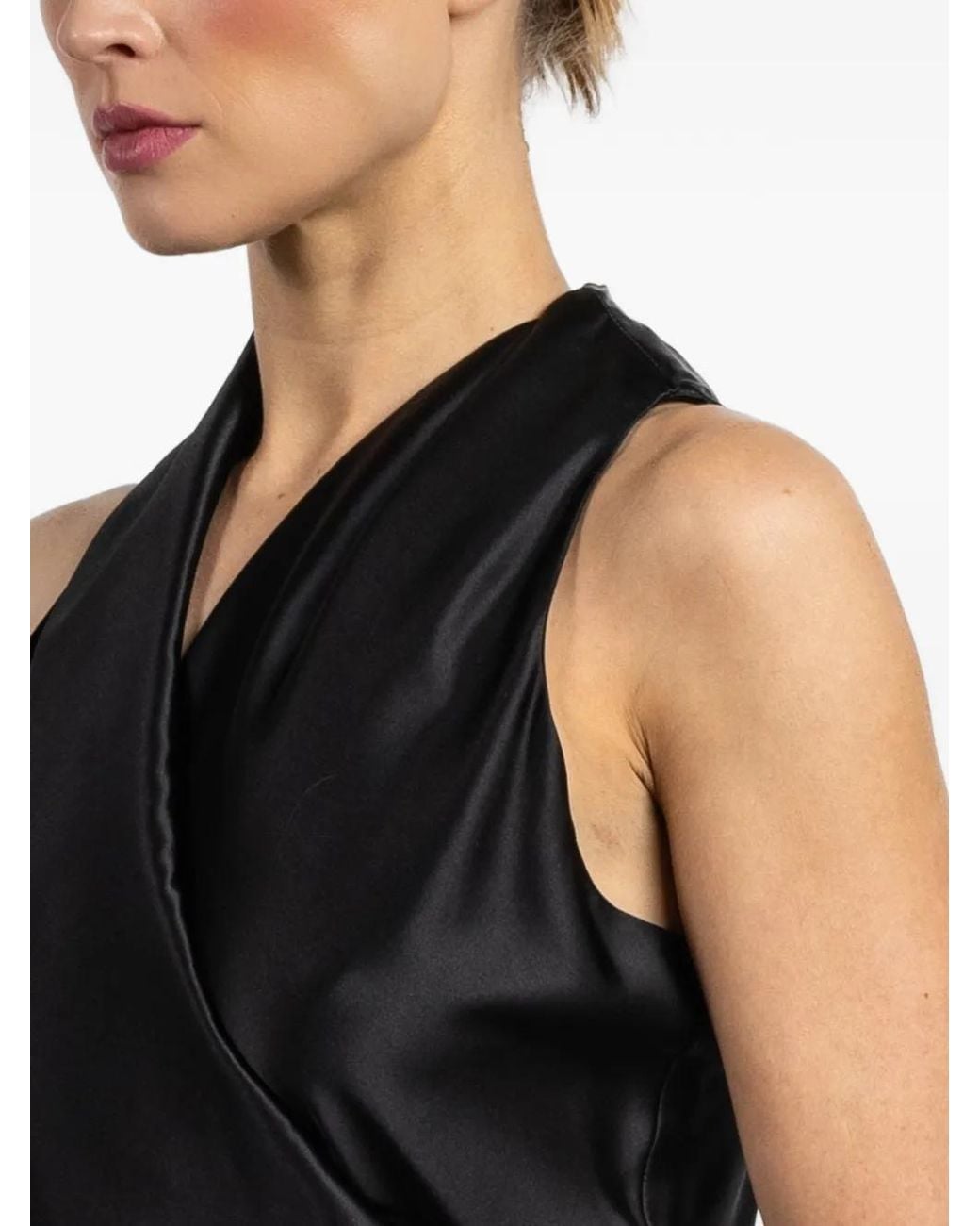 Peter Cohen Black Halter-Neck Wrap Top