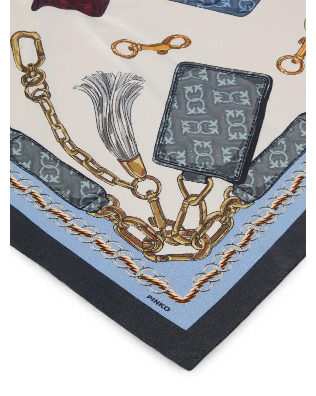 Pinko Blue Scarf With Bag Print