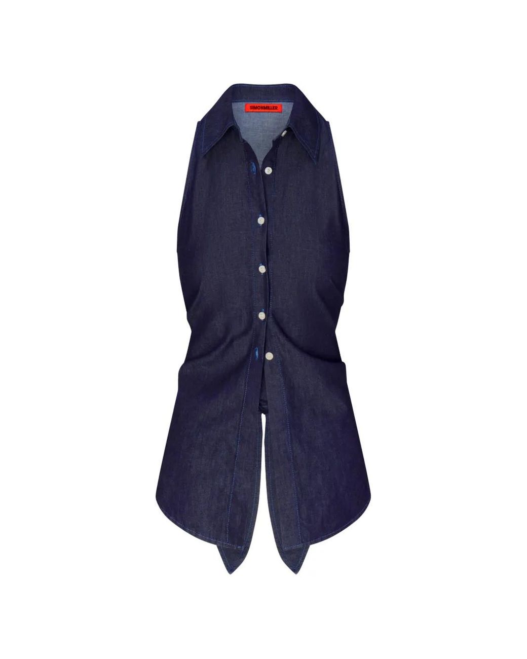 Simon Miller Blue Loch Sleeveless Buttoned Top