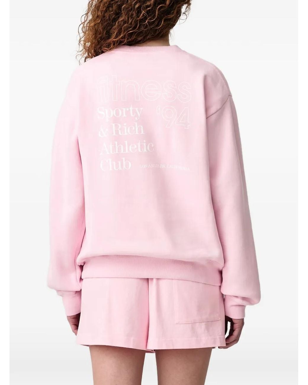 Sporty & Rich Pink Logo-Print Sweatshirt