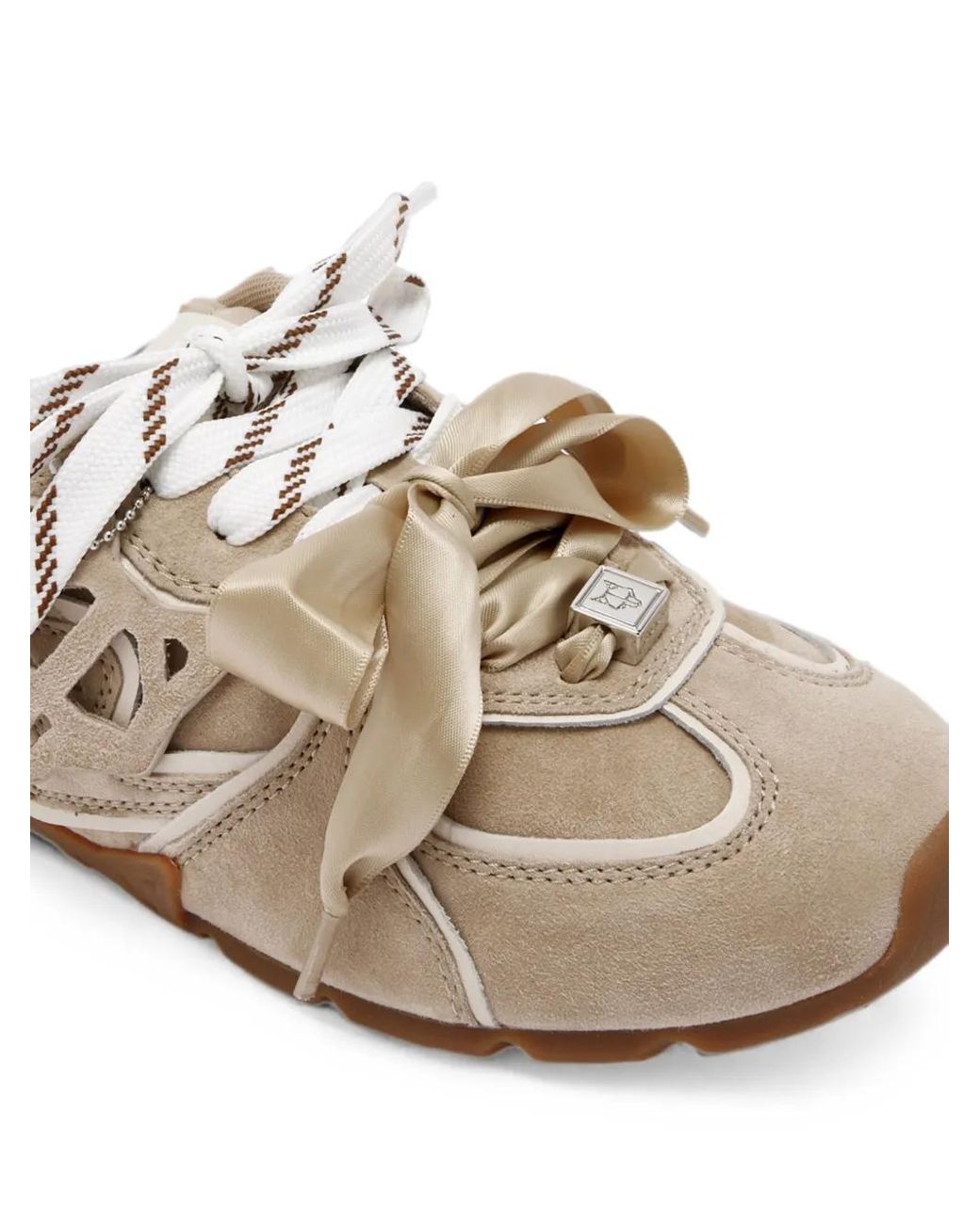 Naked Wolfe White Bow-Detail Lace-Up Loafers