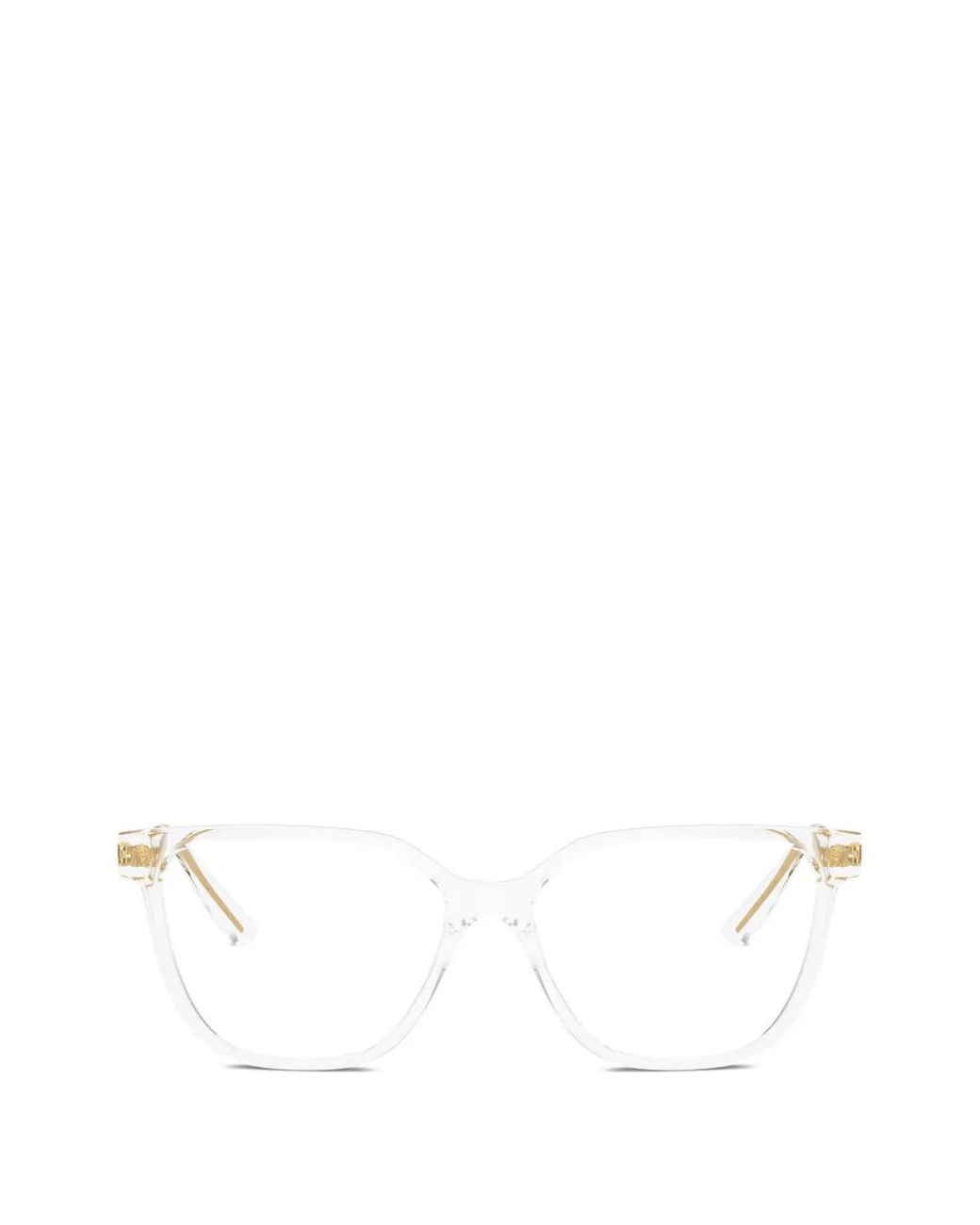 Versace White Geometric-Frame Glasses