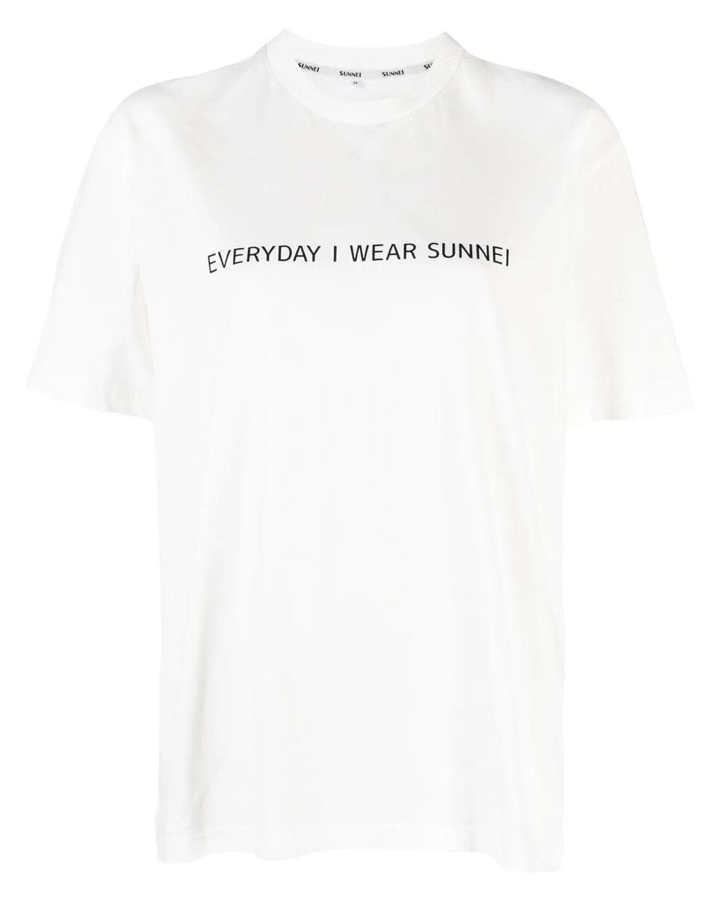 Sunnei White Slogan-Print Cotton T-Shirt