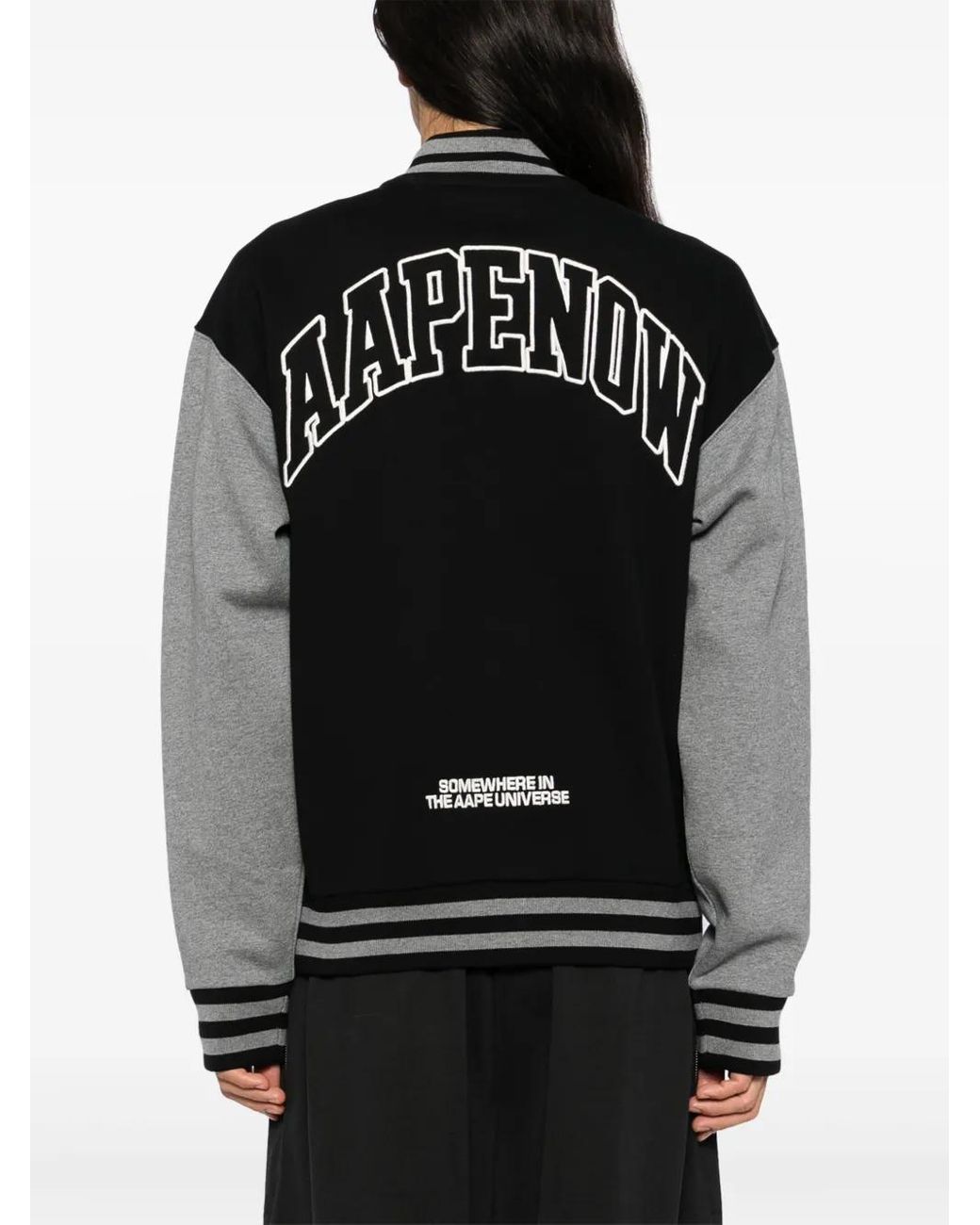 Aape By A Bathing Ape Black Logo Baseball Jacket for men