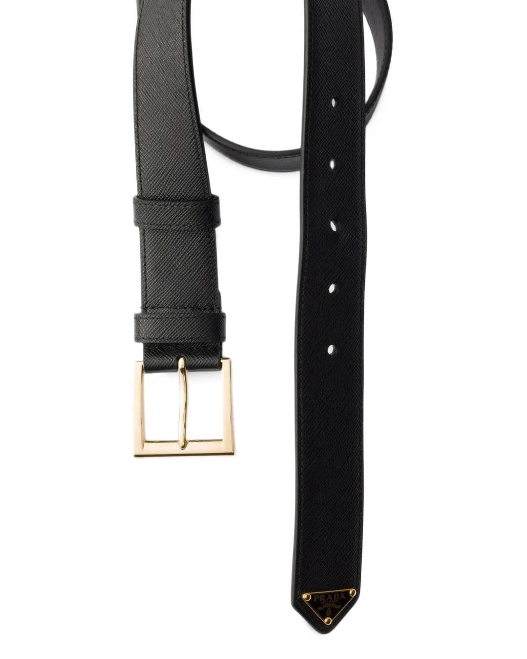Prada Black Saffiano Leather Belt
