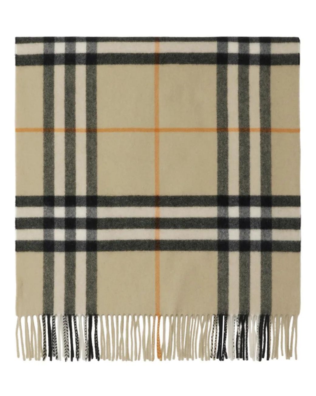 Burberry Green Wide Check Cashmere Scarf