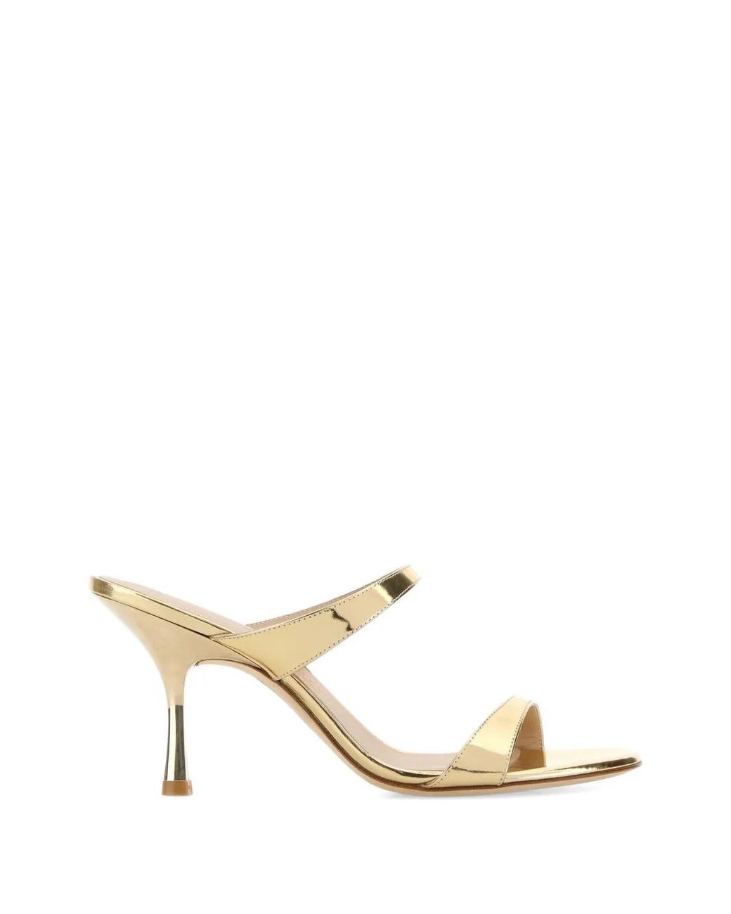 Stuart Weitzman Metallic-Effect Double-Strap Sandals