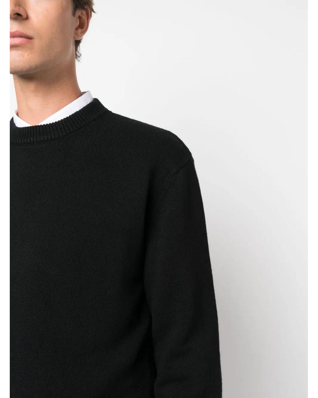 Jil Sander Black Crew-Neck Knitted Jumper for men