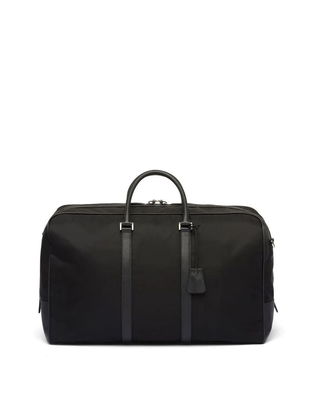 Prada Black Logo-patch Duffle Bag for men