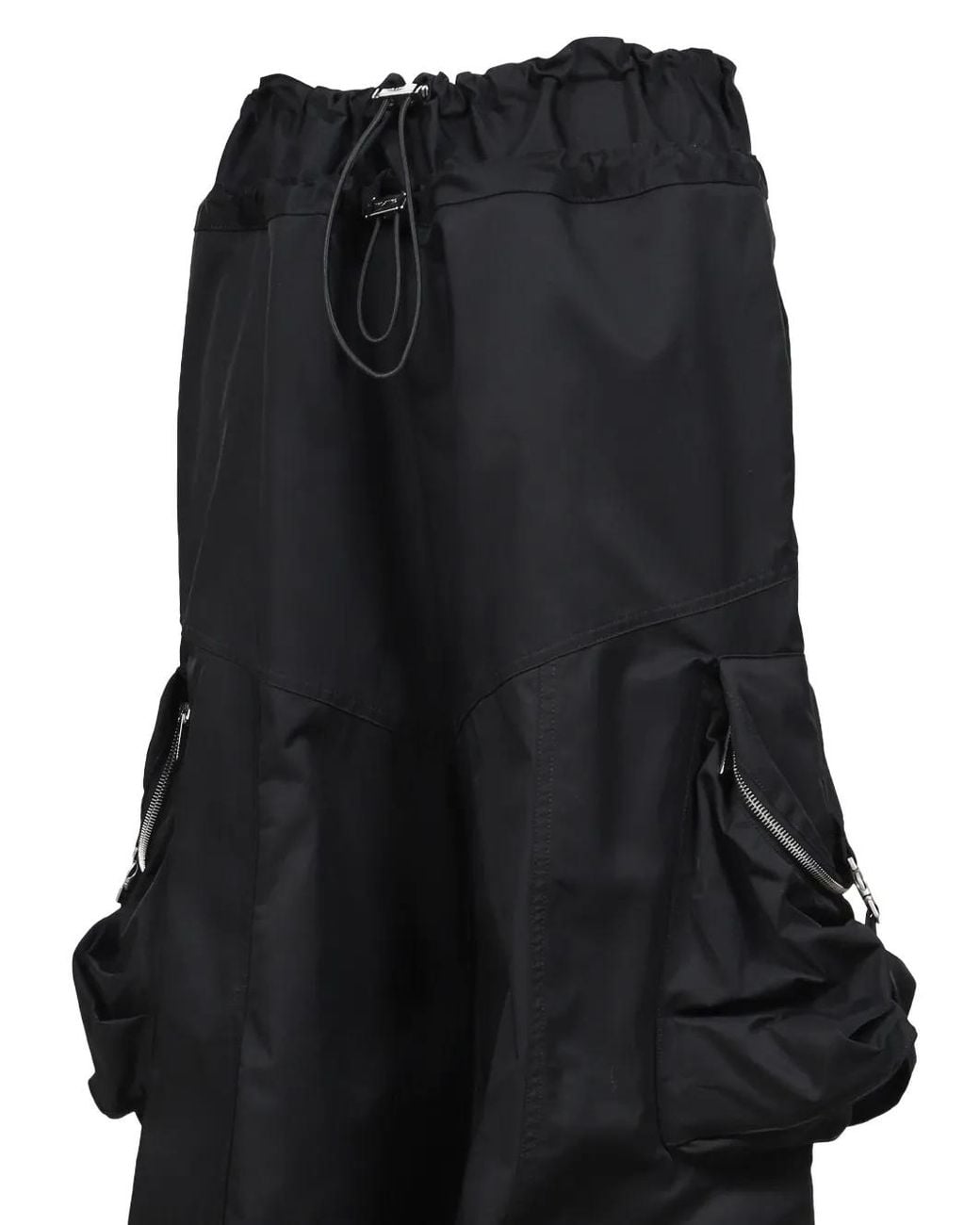 The Attico Black Drawstring-Waist Cargo Pants