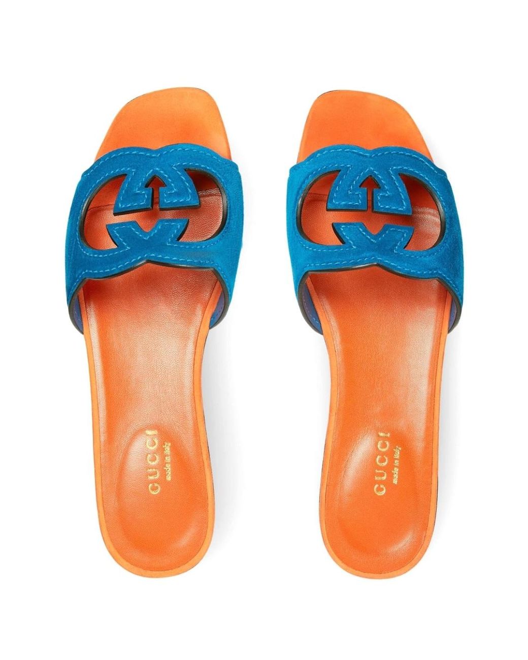 Gucci Interlocking G Cut out Sandals in Blue Lyst UK