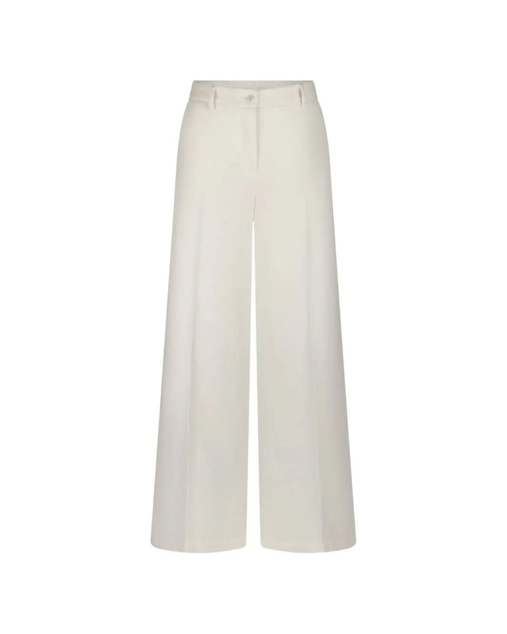 Seductive White Shiloh Pressed-Crease Palazzo Pants