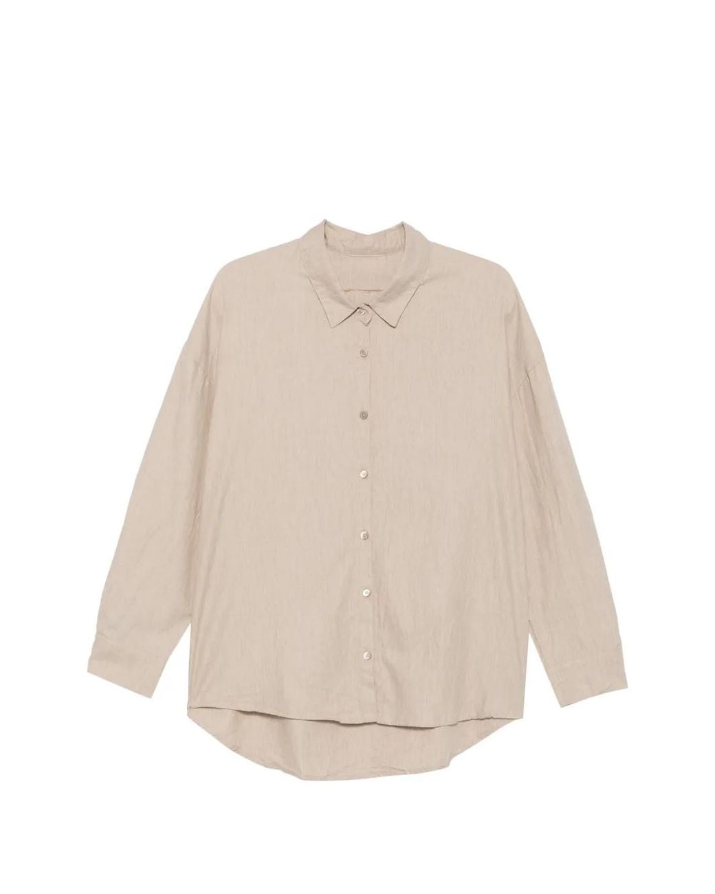 Private 0204 Natural Drop-Shoulder Curved-Hem Shirt