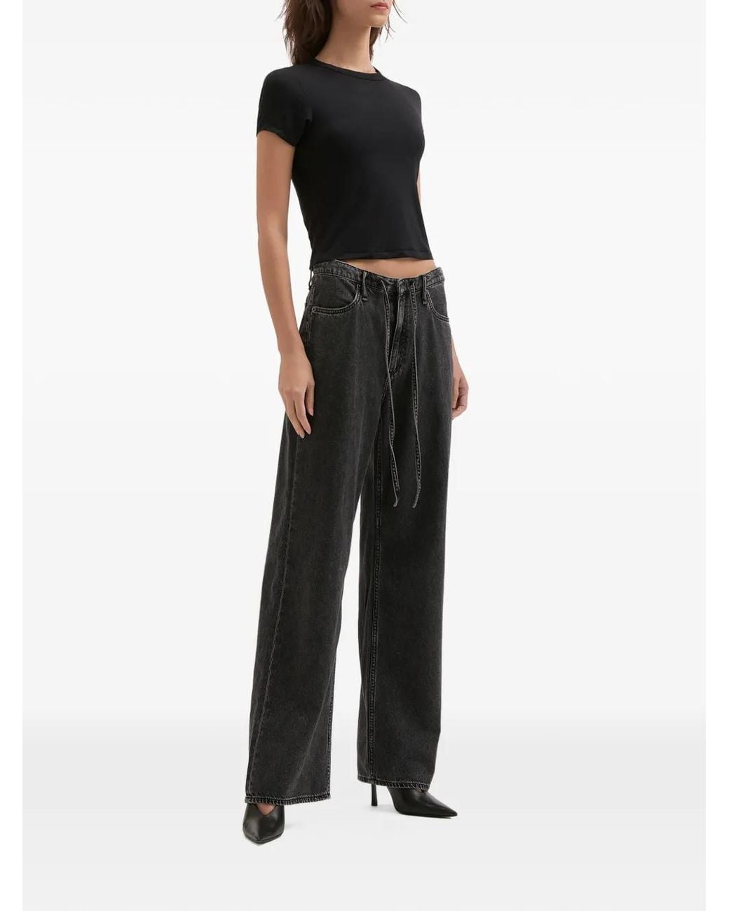 Rag & Bone Black Drawstring-Waist Jeans