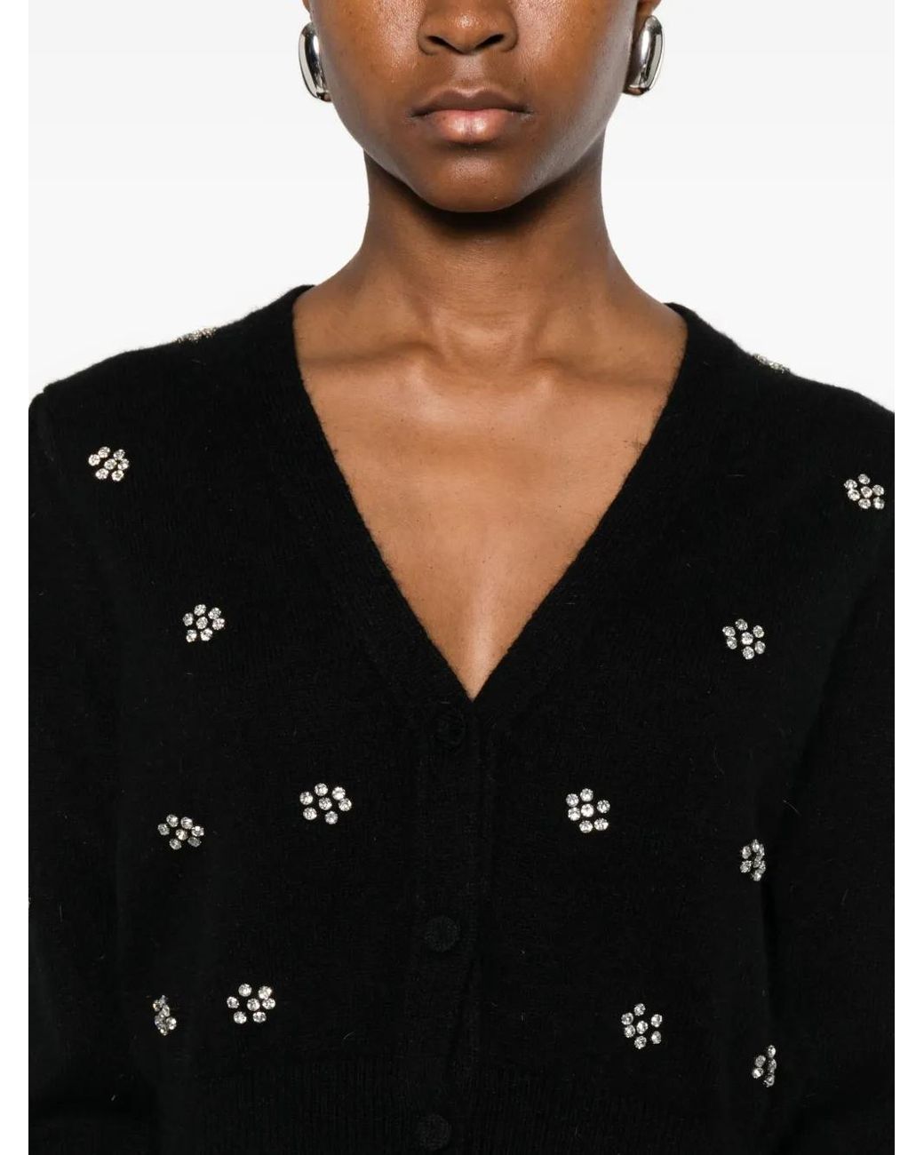 Twinset Black Floral-Pattern Cardigan