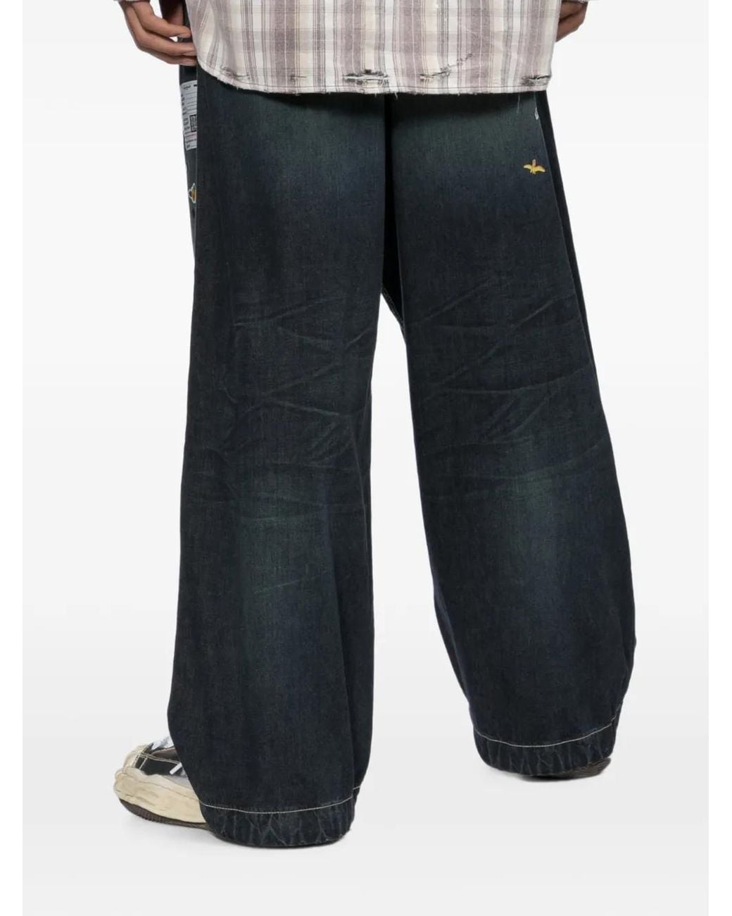 Maison Mihara Yasuhiro Gray Kids Sticker-Printed Baker Denim Pants for men