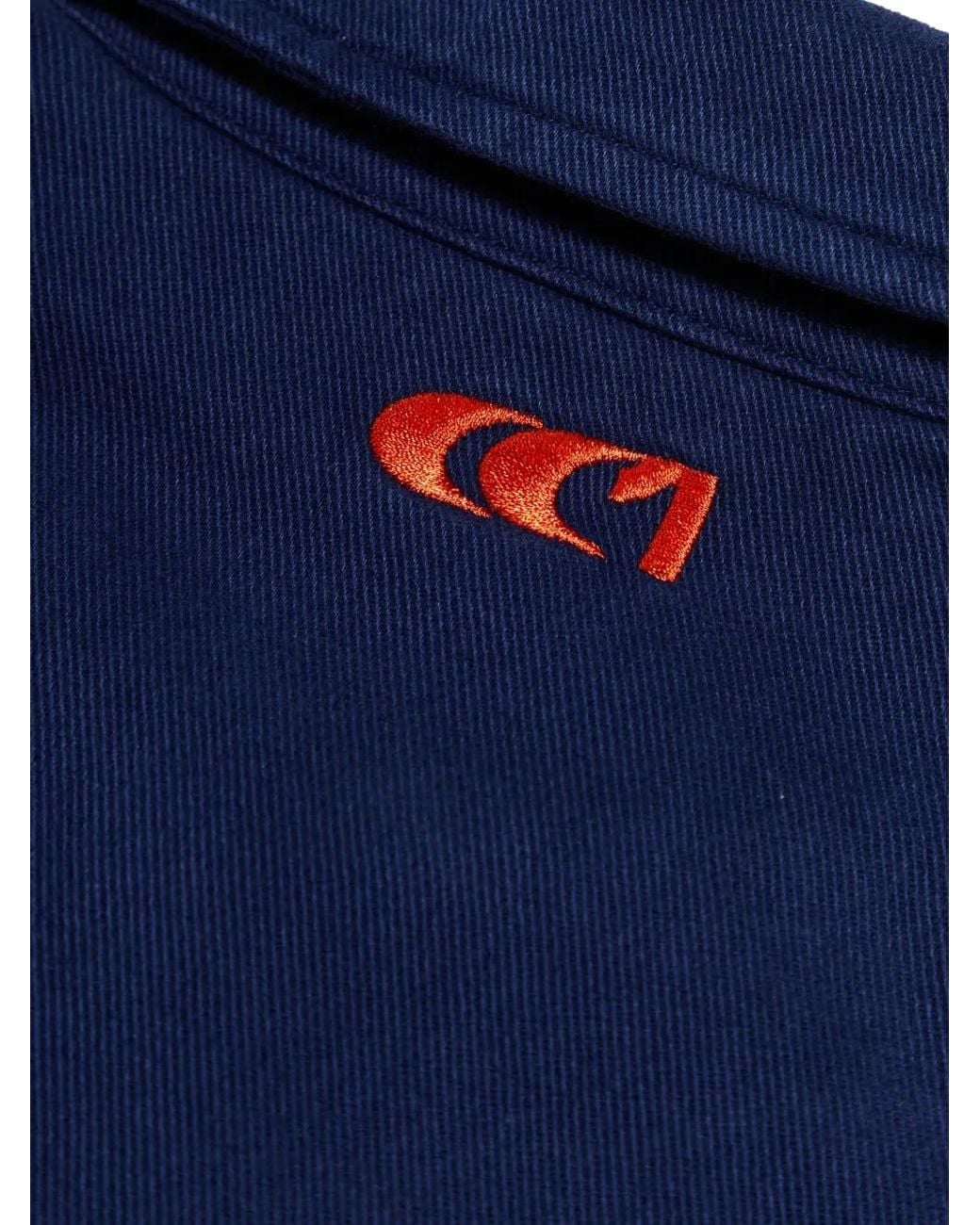 CIARAN Blue X Parallelle Logo-Embroidered Cotton-Twill Overshirt