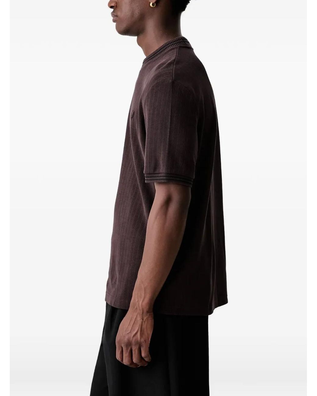 Fred Perry Black Oversized T-Shirt for men