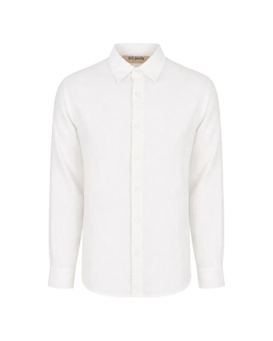 Exit Society White Linen Shirt for men