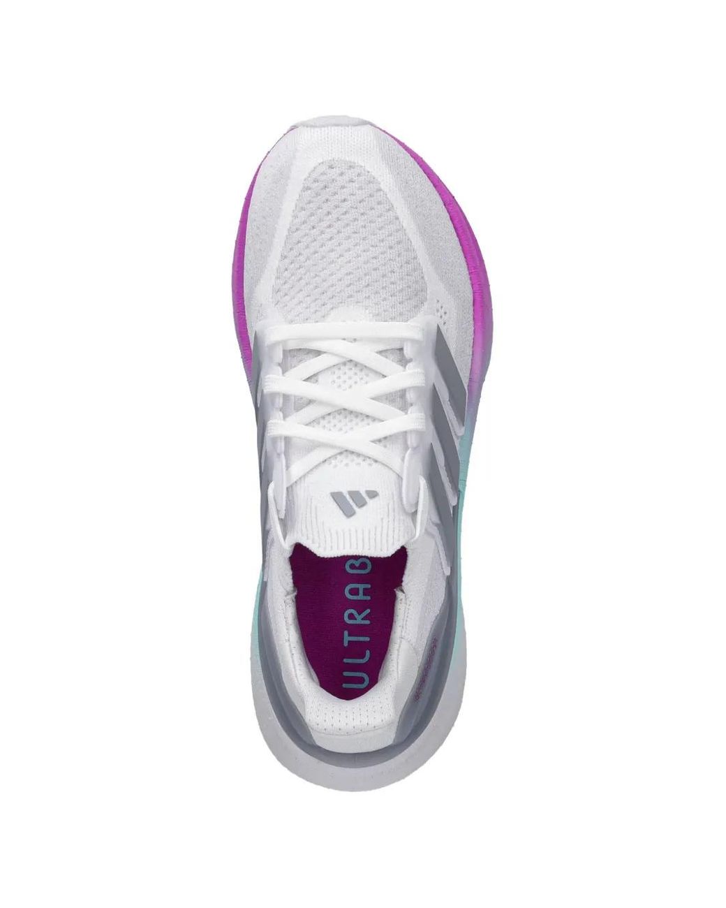 Adidas White Ultraboost Stripes Lace-Up Sneakers