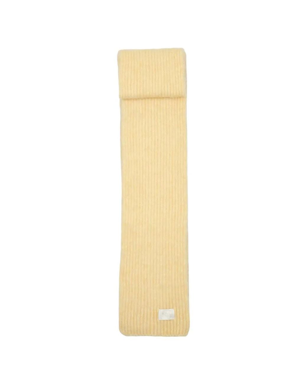A.P.C. White Lola Ribbed-Knit Scarf