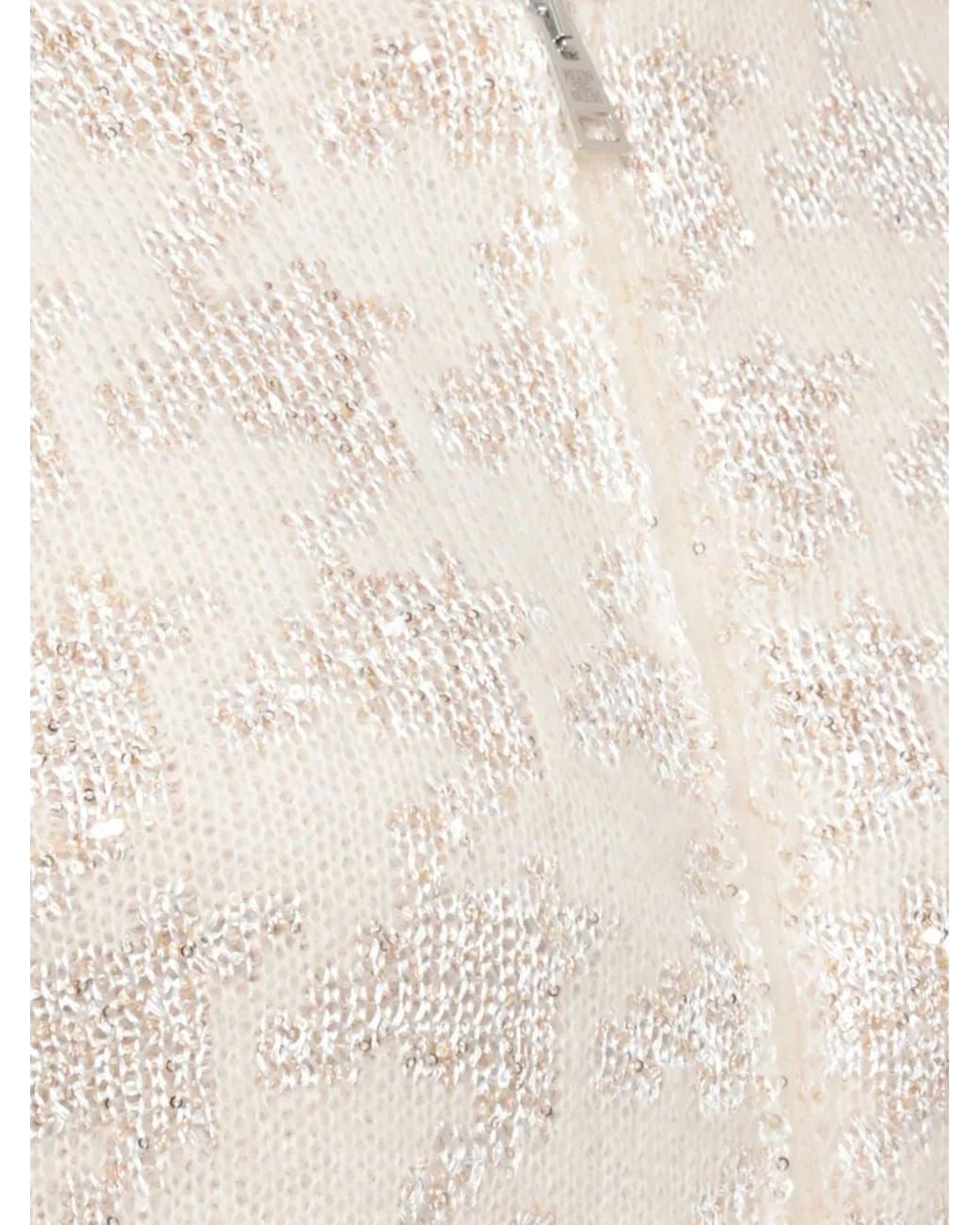 Panicale White Houndstooth Sequin-Embellished Cardigan