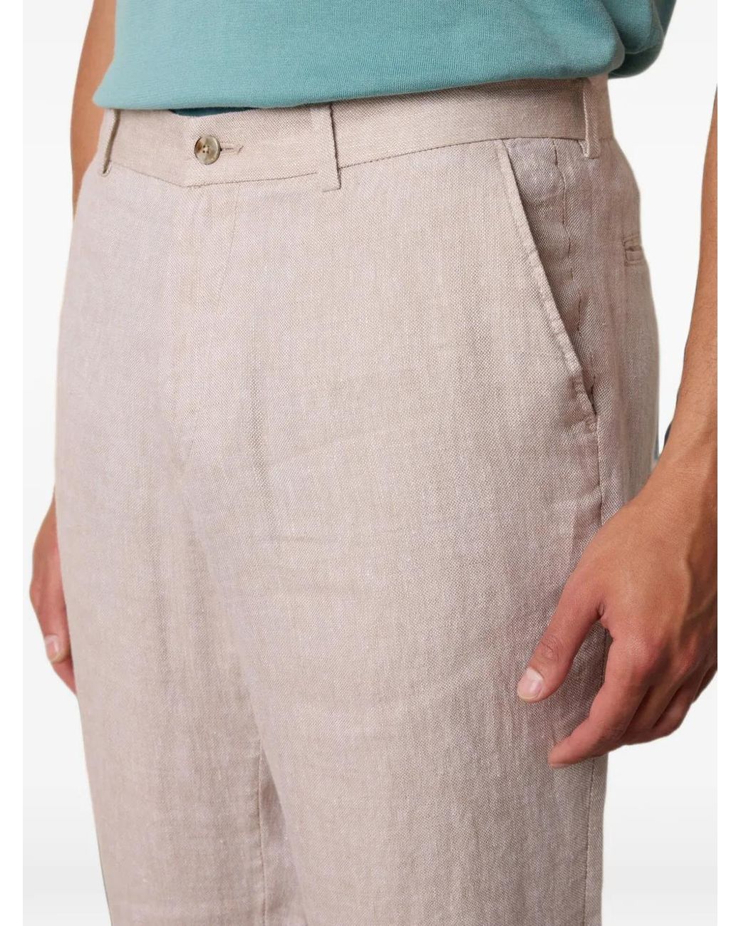 Brooks Brothers Gray Linen Tailored Trousers for men