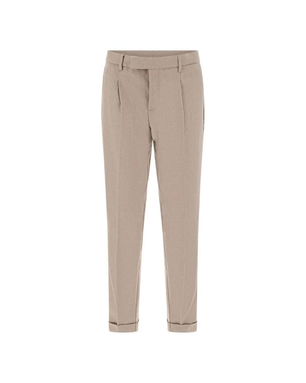 Cruna Natural Tortona Pleated Trousers for men