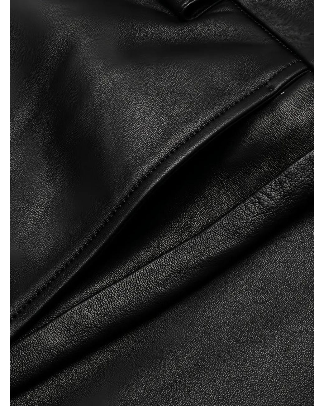NAHMIAS Black Leather Trousers for men