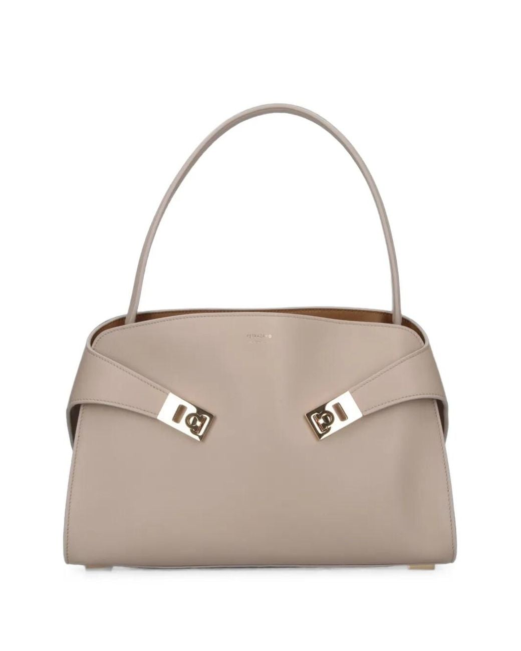 Ferragamo Natural Hug Soft Bicolor Shoulder Bag (M)