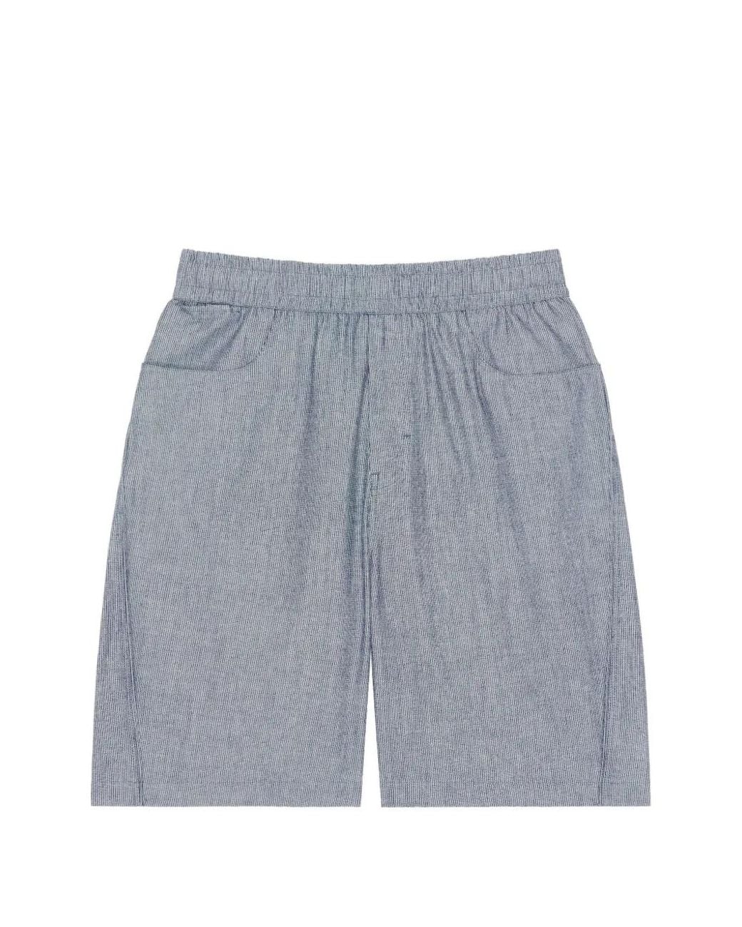 Givenchy Gray Couture Seam Striped Bermuda Shorts for men