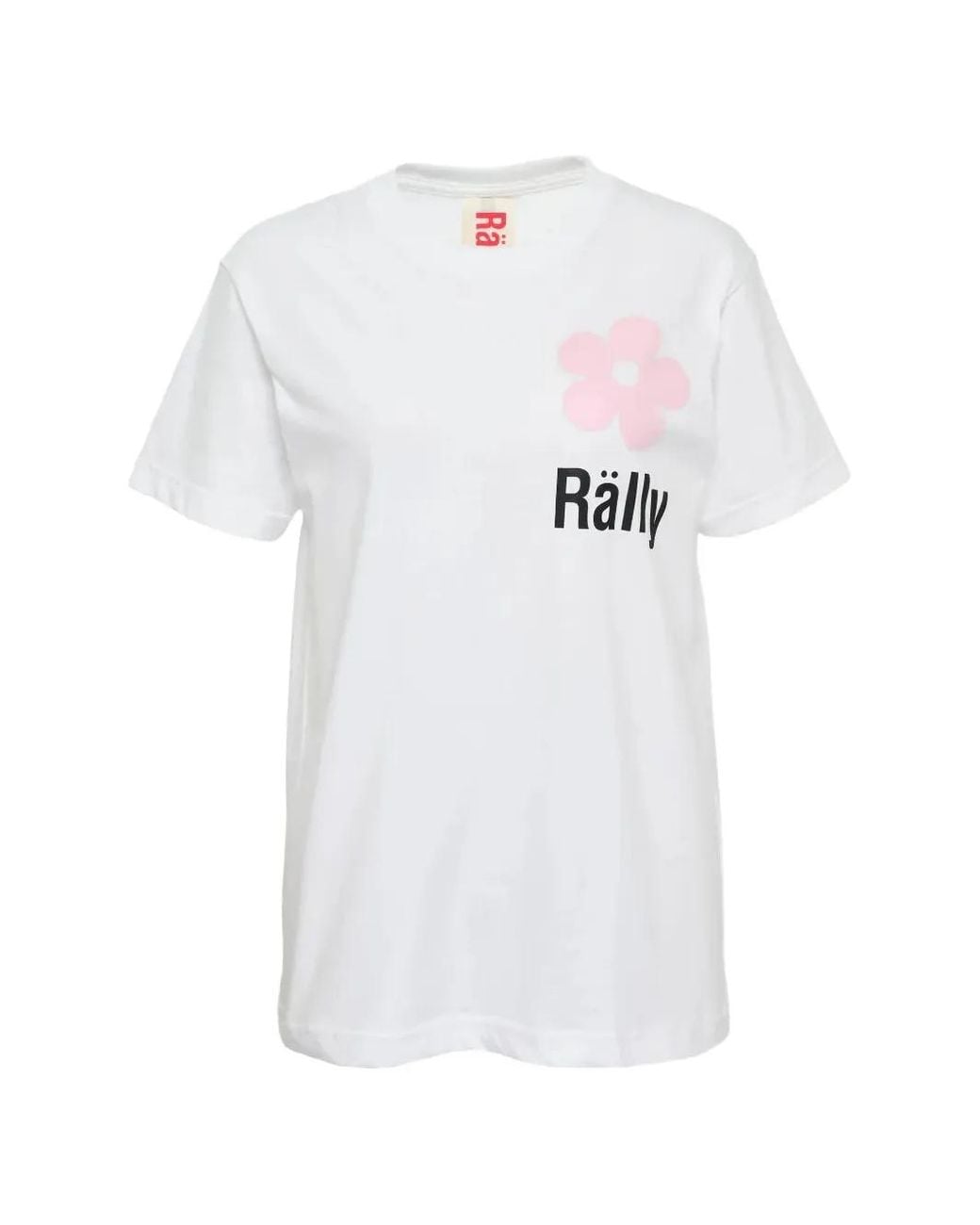Rally Movement White Flower And Logo-Print T-Shirt