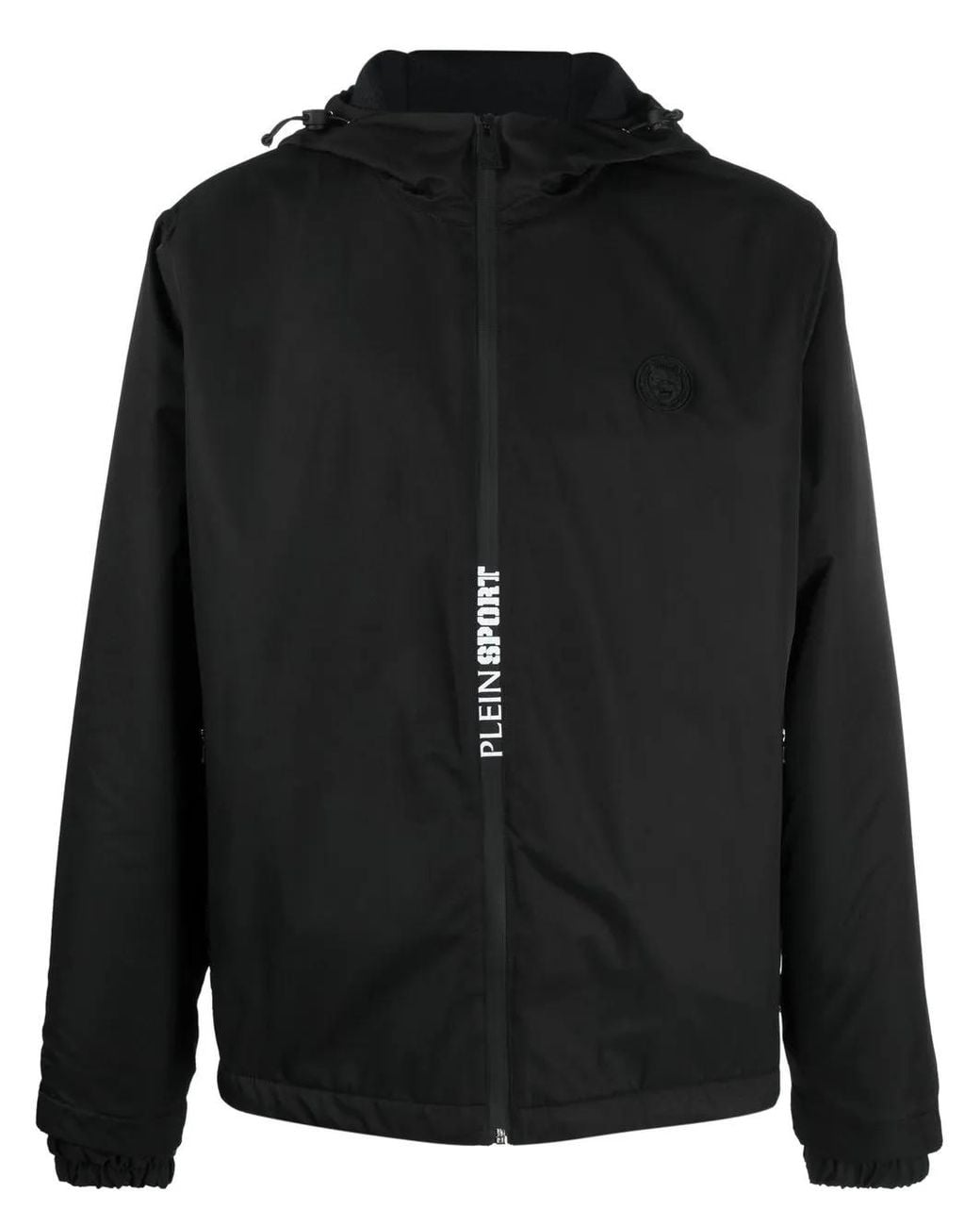 Philipp Plein Black Zip-Up Hooded Jacket for men
