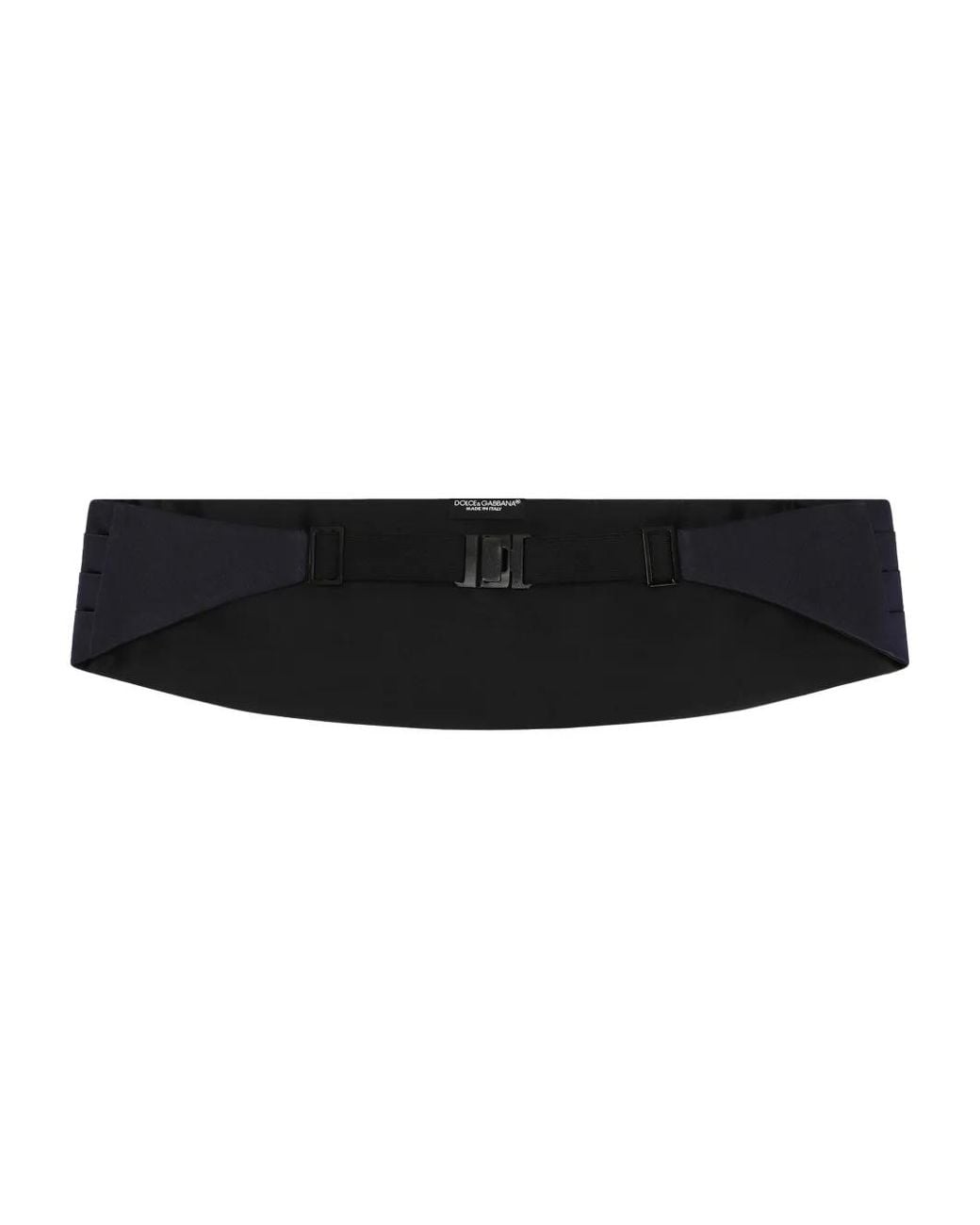 Dolce & Gabbana Black Pleated Silk Cummerbund for men