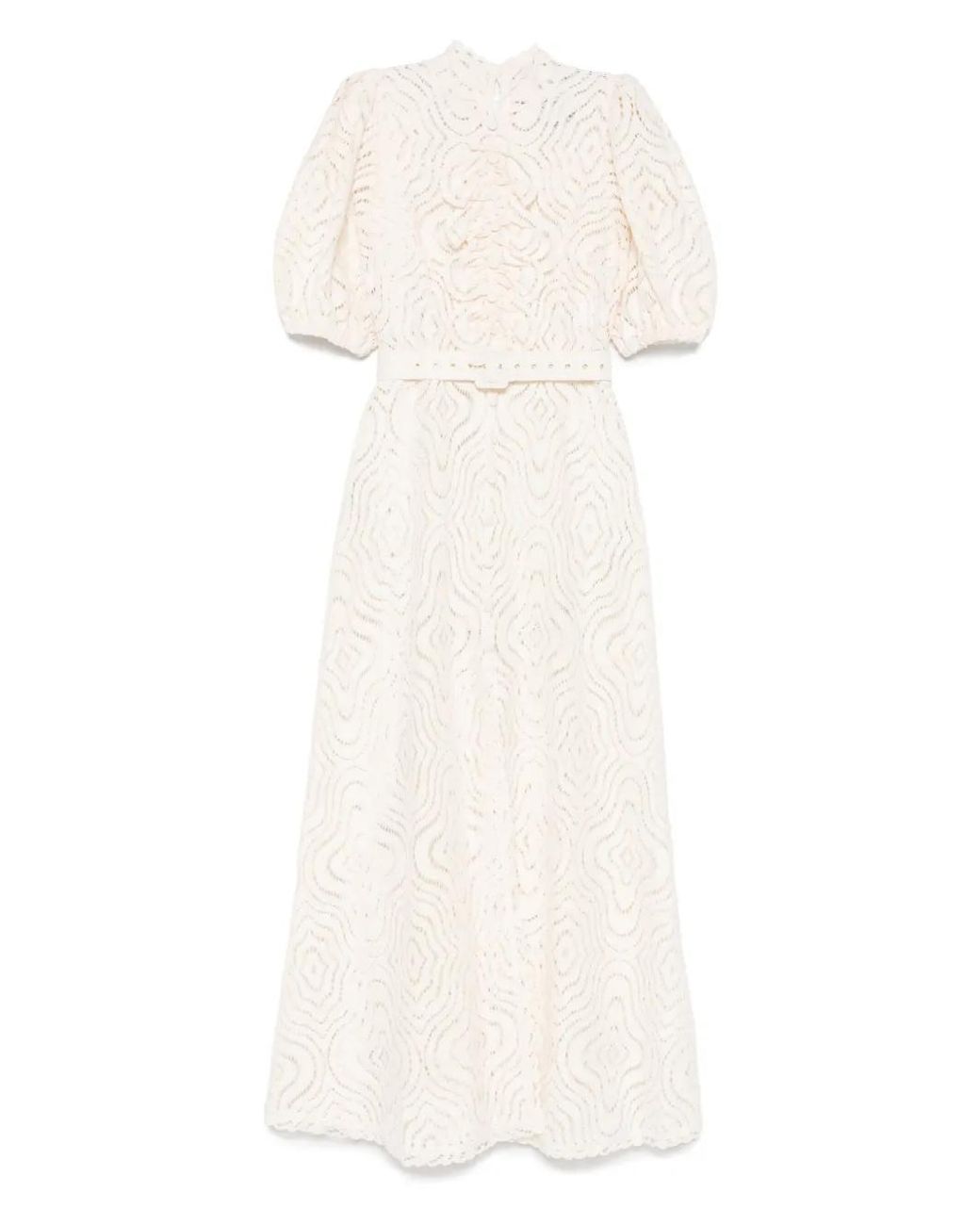MOOS STUDIO White Puff Majesty Maxi Dress
