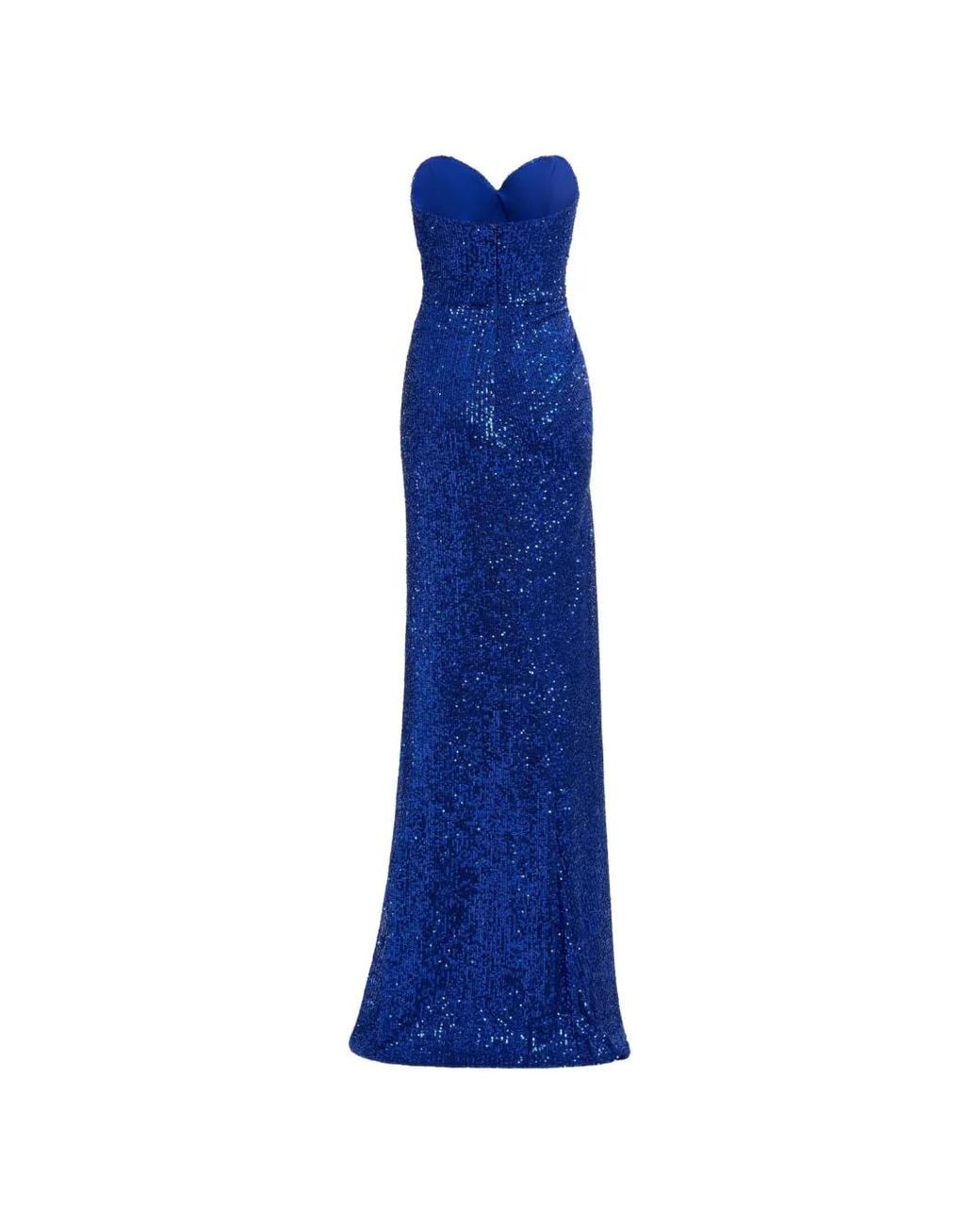 Elie Saab Blue Sequin-Embellished Draped Maxi Dress