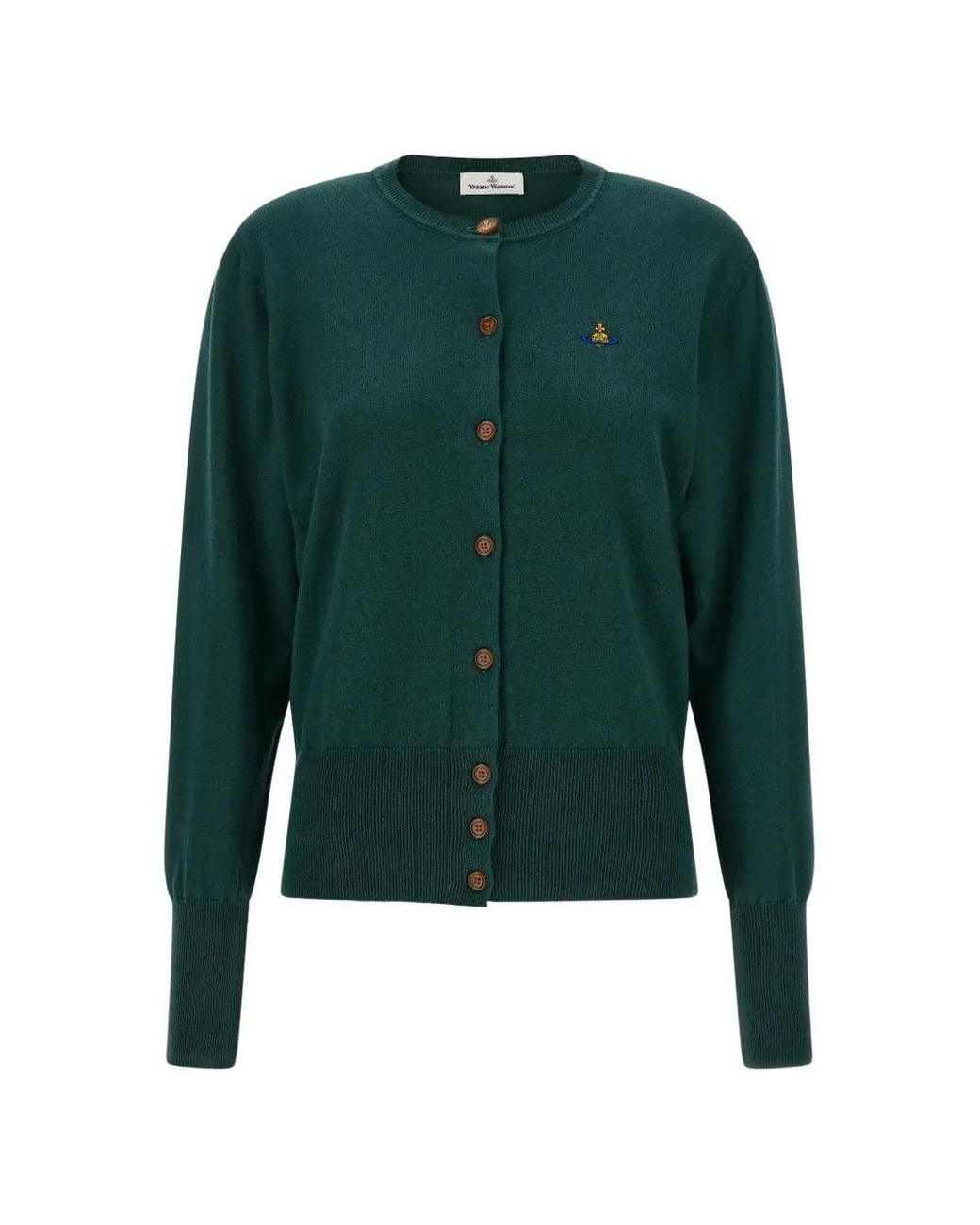 Vivienne Westwood Green Cardigan Bea À Motif Orb Brodé