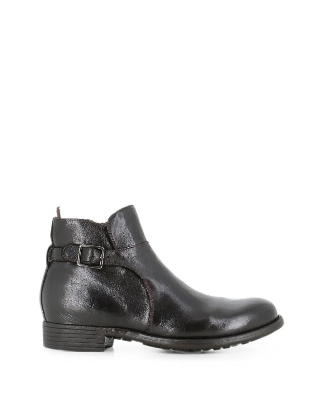 Officine Creative Gray Buckle-Detail Side-Zip Boots