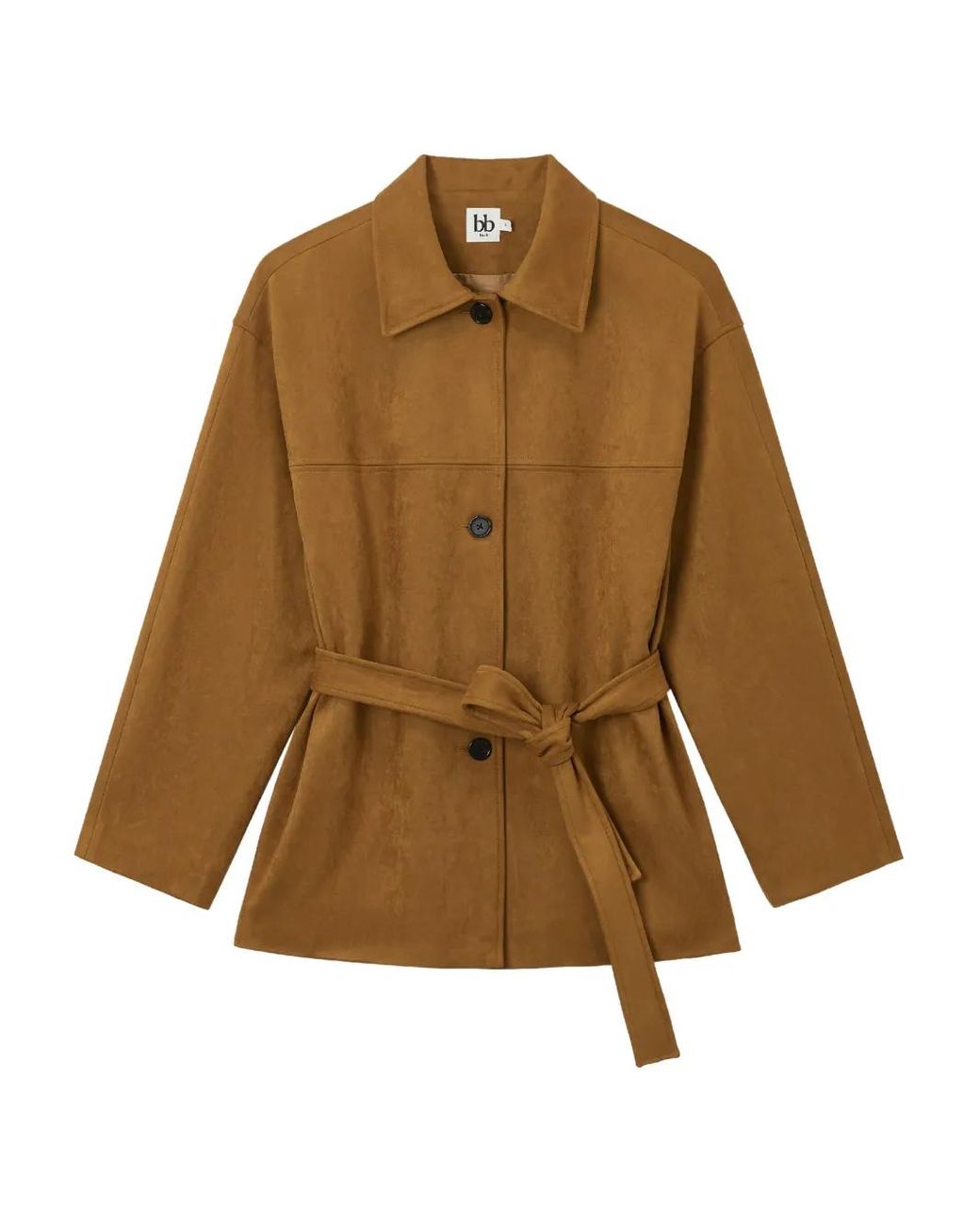 Chaqueta Con Cinturón B+ AB de color Brown