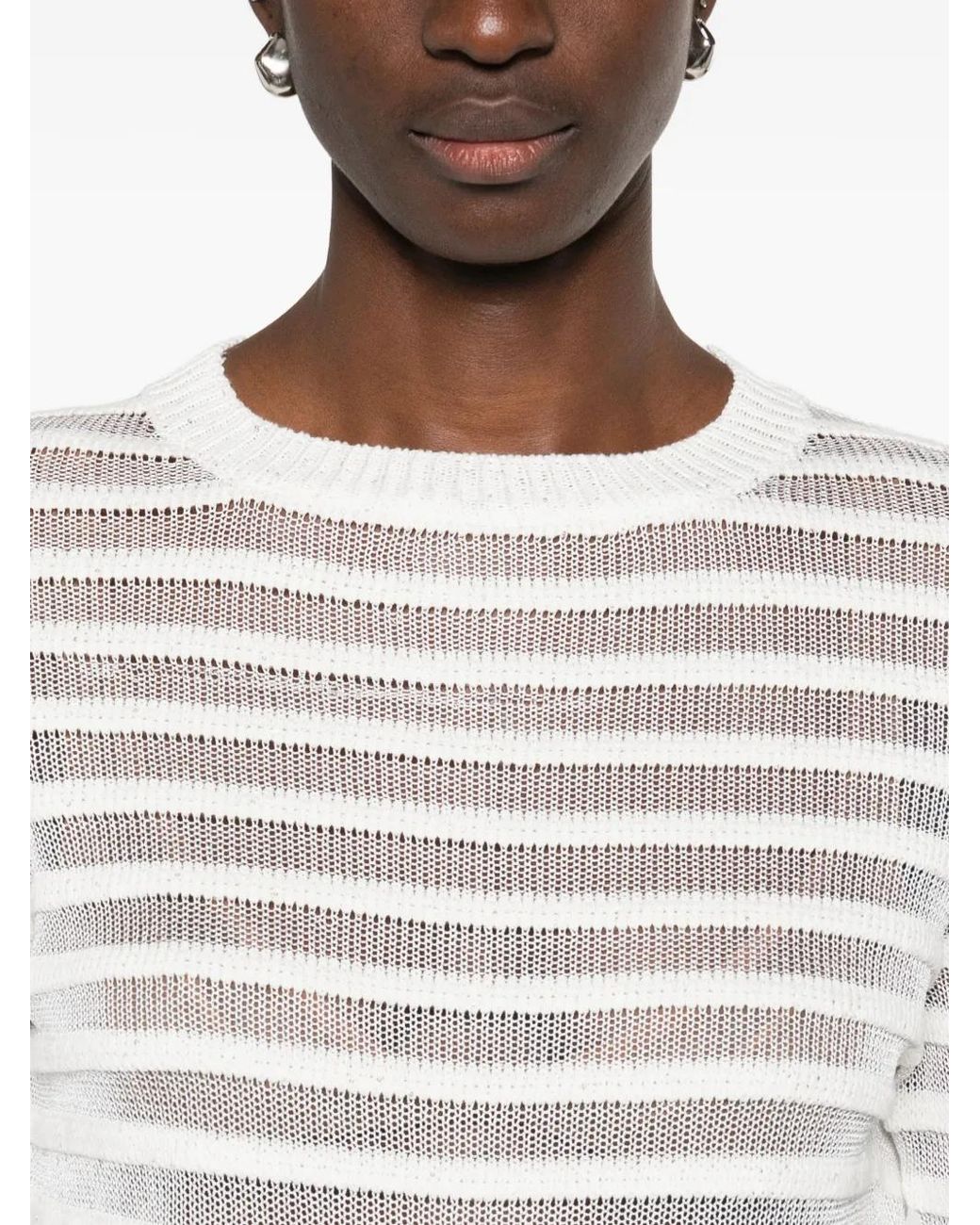 Fabiana Filippi White Sequin-Embellishment Sweater