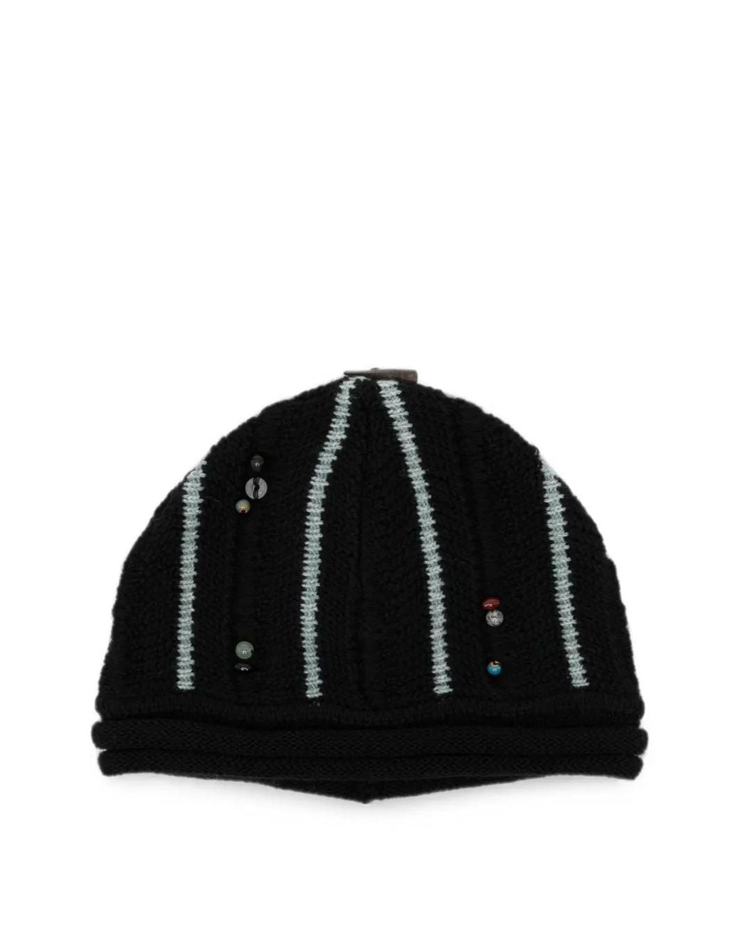 Adererror Black Bead-Embellished Beanie