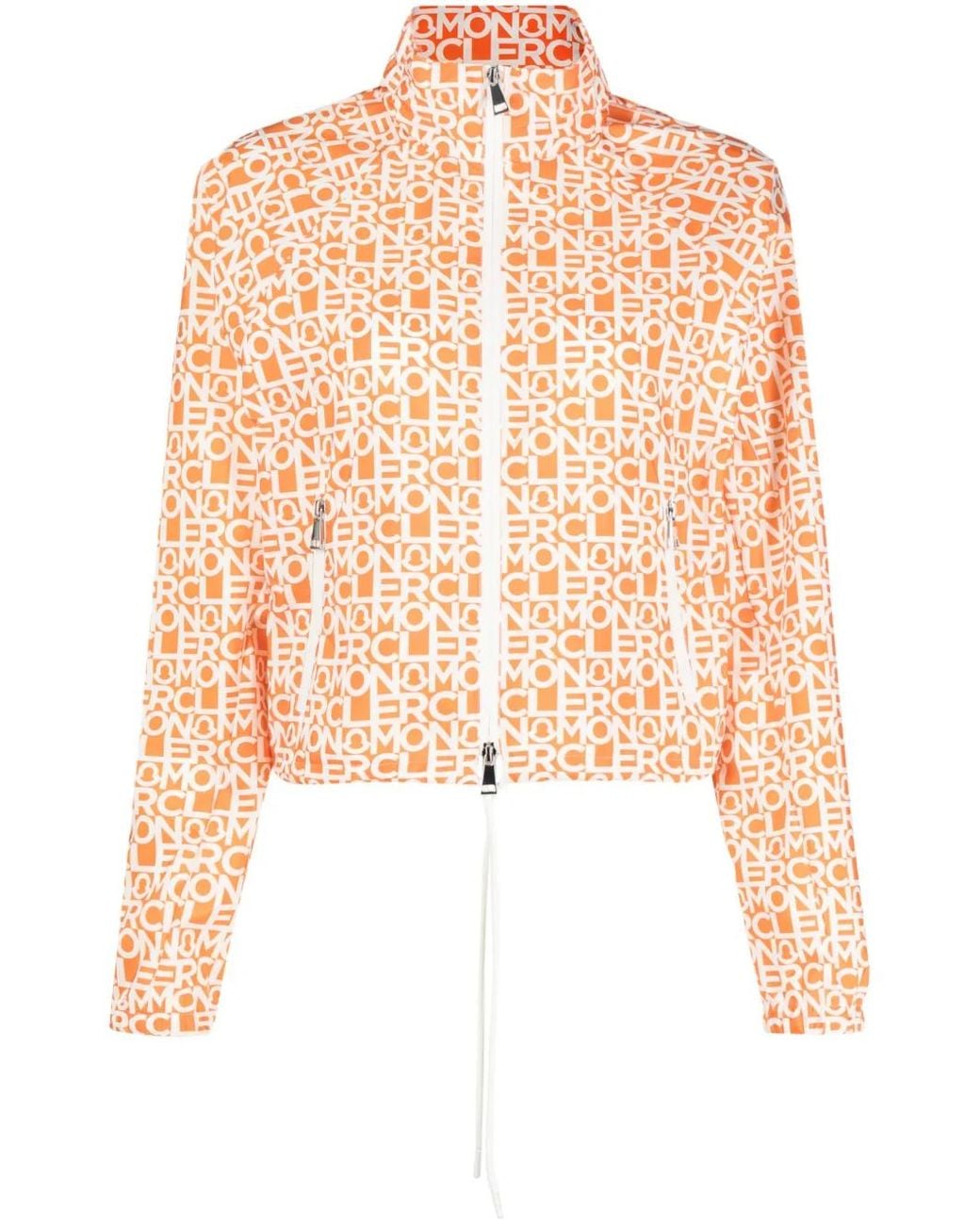 Moncler Orange Veste Alose À Logo Imprimé